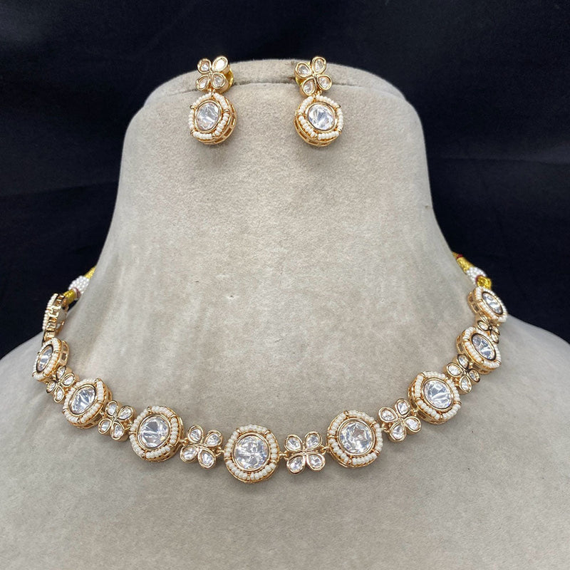 Amoliya Jewels Brass Kundan Necklace Set