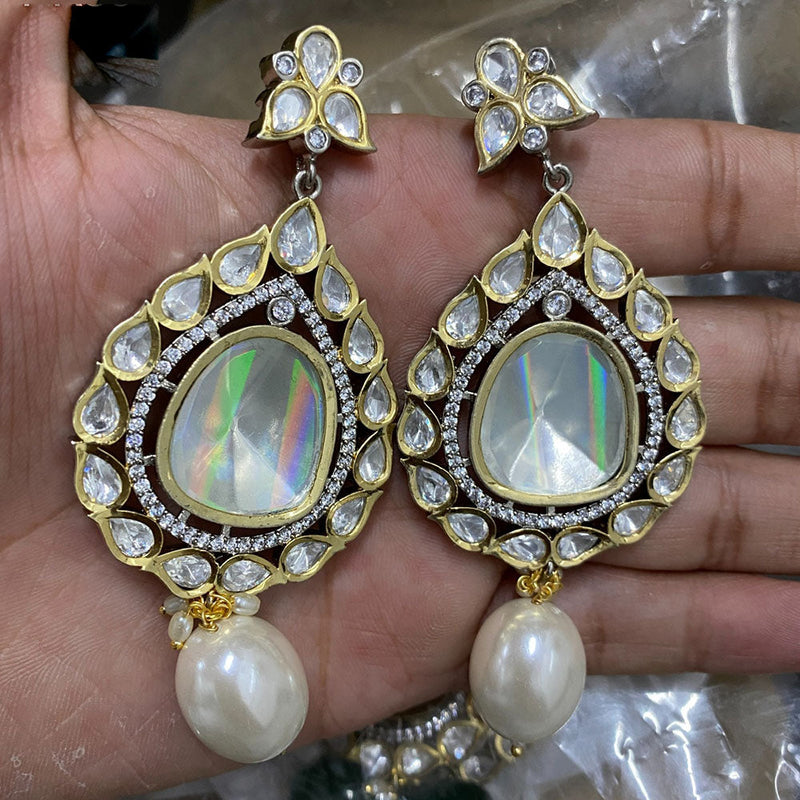 Amoliya Jewels Brass Kundan Earrings