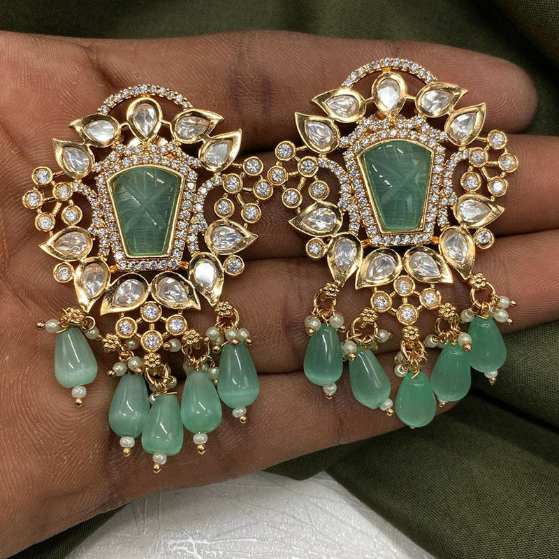 Amoliya Jewels Brass Kundan Earrings