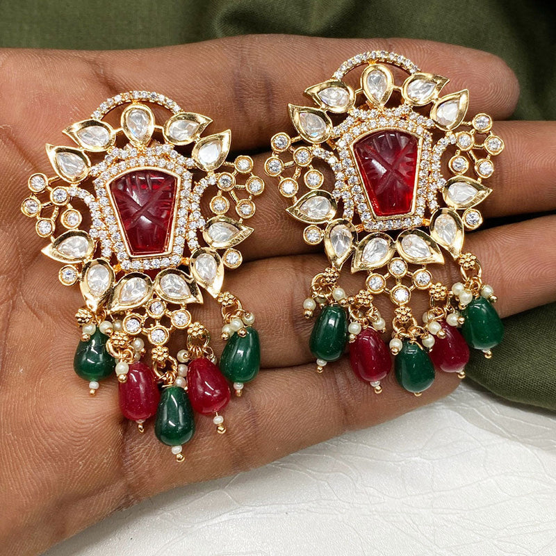 Amoliya Jewels Brass Kundan Earrings