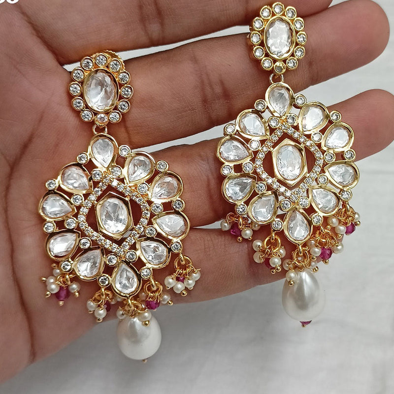 Amoliya Jewels Brass Kundan Earrings