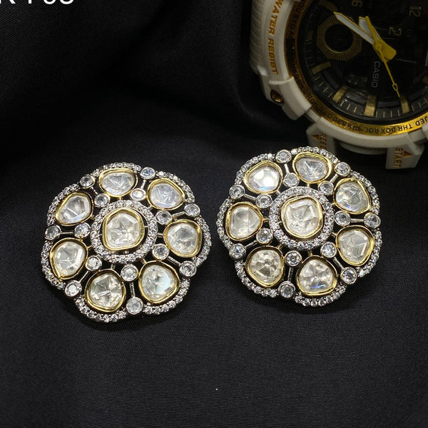 Amoliya Jewels Brass Kundan Stud Earrings