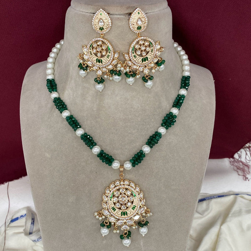 Amoliya Jewels Pearl & Kundan Necklace Set