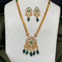 Amoliya Jewels Gold Plated Polki Kundan Necklace Set