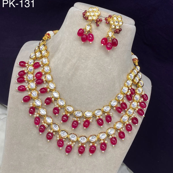 Amoliya Jewels Polki Kundan Brass Necklace Set