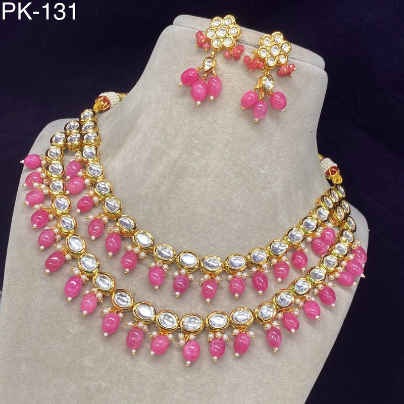 Amoliya Jewels Polki Kundan Brass Necklace Set