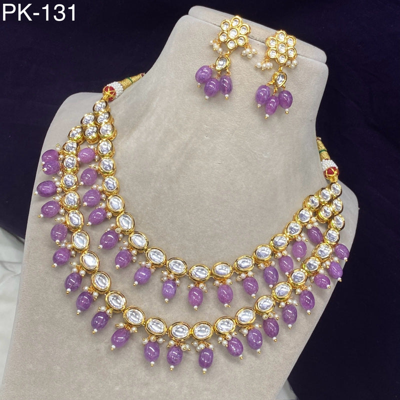 Amoliya Jewels Polki Kundan Brass Necklace Set