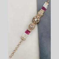 Amoliya Jewels Gold Plated Polki Kundan And Pearl Bracelet