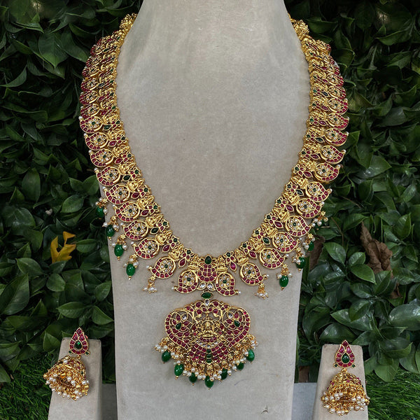 Amoliya Jewels Gold Plated Temple Necklace Set