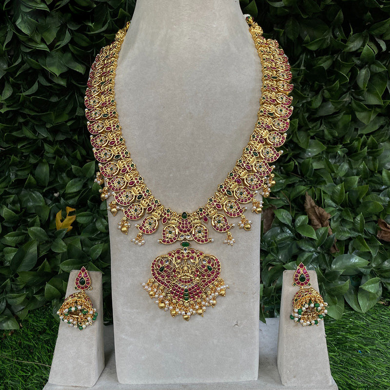 Amoliya Jewels Gold Plated Temple Necklace Set