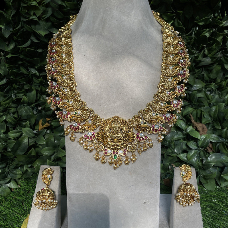 Amoliya Jewels Gold Plated Temple Necklace Set