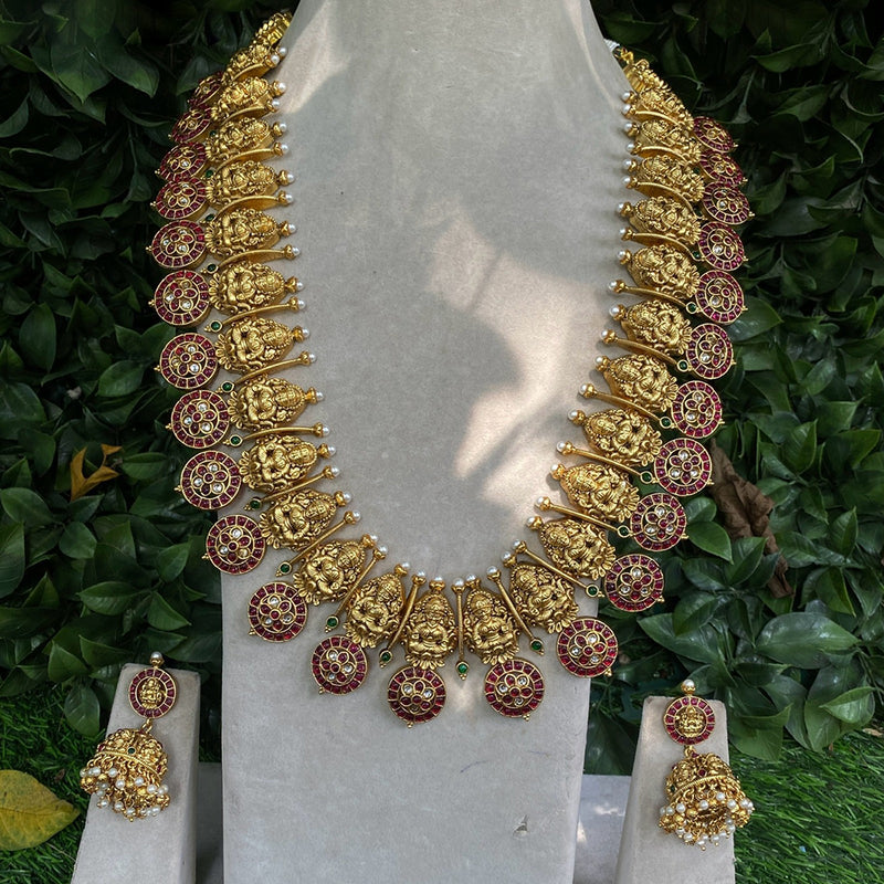 Amoliya Jewels Gold Plated Temple Necklace Set