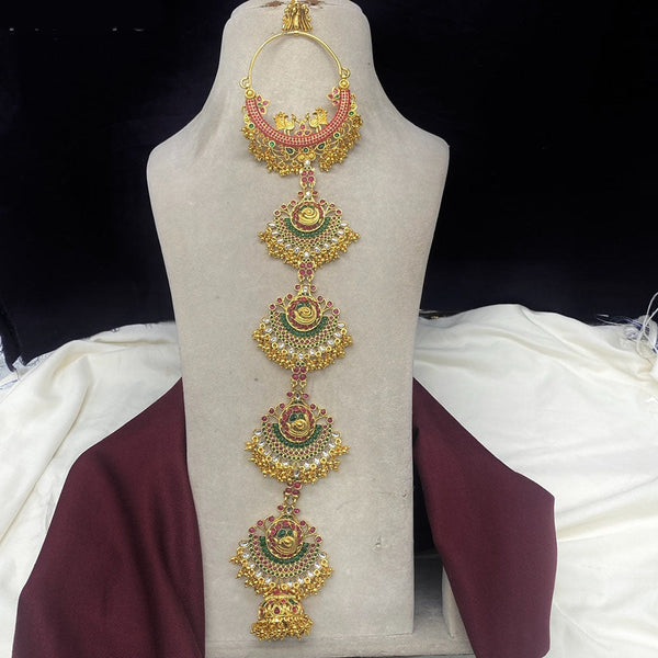 Amoliya Jewels Gold Plated Pota Stone Hair Choti