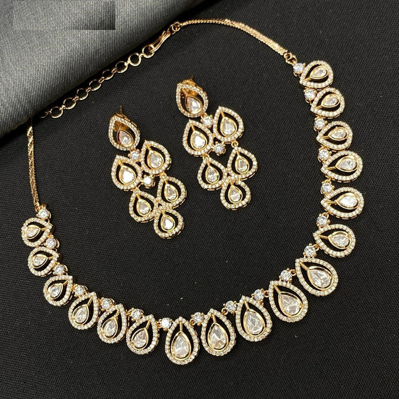 Amoliya Jewels Gold Plated Kundan Stone Choker Necklace Set