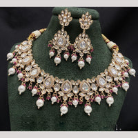 Amoliya Jewels Gold Plated Polki Kundan Choker Necklace Set