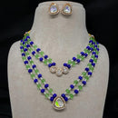 Amoliya Jewels Gold Plated Polki Kundan & Beads  Necklace Set