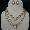 Amoliya Jewels Gold Plated Polki Kundan & Beads  Necklace Set