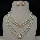 Amoliya Jewels Gold Plated Polki Kundan & Beads  Necklace Set