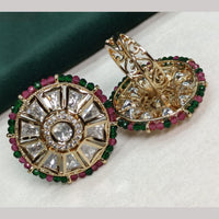 Amoliya Jewels Gold Plated Polki Kundan Stone And Pearls Rings