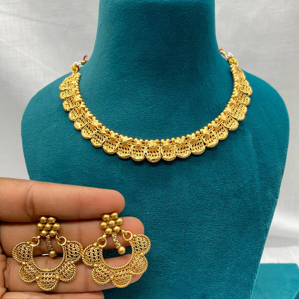 Amoliya Jewels Gold Plated Necklace Set