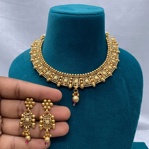 Amoliya Jewels Gold Plated Necklace Set