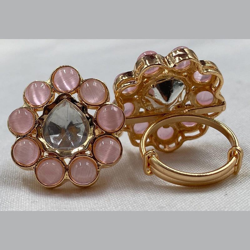 Amoliya Jewels Gold Plated Crystal Stone Rings