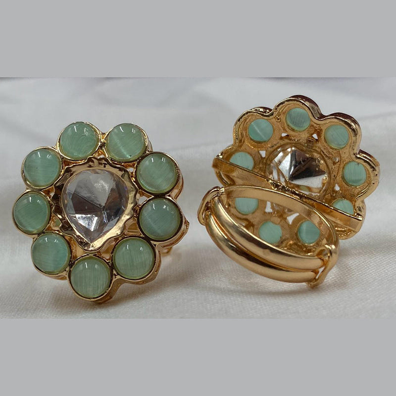 Amoliya Jewels Gold Plated Crystal Stone Rings