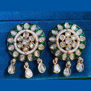 Amoliya Jewels Gold Plated Polki Kundan And Meenakari Dangler Earrings