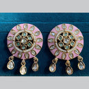 Amoliya Jewels Gold Plated Polki Kundan And Meenakari Dangler Earrings