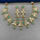 Amoliya Jewels Gold Plated Polki Kundan Necklace Set