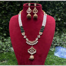 Amoliya Jewels Gold Plated Polki Kundan And Pearl Necklace Set