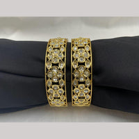 Amoliya Jewels Gold Plated Polki Kundan Royal Look Bangles Set