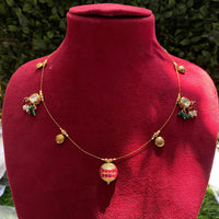 Amoliya Jewels Traditional Gold-Plated Kundan Pearl Necklace