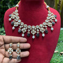 Amoliya Jewels Traditional Gold-Plated Polki Kundan And Beads Necklace Set