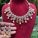Amoliya Jewels Traditional Gold-Plated Polki Kundan And Beads Necklace Set