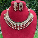 Amoliya Jewels Traditional Gold-Plated Polki Kundan And Pearl Necklace Set