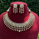 Amoliya Jewels Traditional Gold-Plated Polki Kundan And Pearl Necklace Set