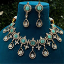 Amoliya Jewels Traditional Gold-Plated Polki Kundan Necklace Set