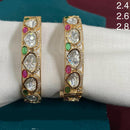 Amoliya Jewels Traditional Gold-Plated Polki Kundan Openable Bangles Set
