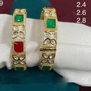 Amoliya Jewels Traditional Gold-Plated Polki Kundan Openable Bangles Set