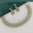 Amoliya Jewels Elegant Silver-Plated Crystal & Pearl Timeless Grace for Every Occasion Necklace Set