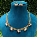 Amoliya Jewels Elegant Gold-Plated Crystal Necklace Set