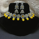 Amoliya Jewels Elegant Silver-Plated Crystal & Pearl Timeless Grace for Every Occasion Necklace Set