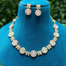 Amoliya Jewels Gold Plated Polki Kundan Timeless Wedding Collection Necklace Set