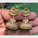 Amoliya Jewels Gold Plated Pota Stone And Pearls Jhumki