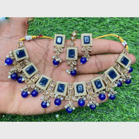 Amoliya Gold Plated Designer Crystal And Beads Necklace Set