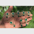 Amoliya Gold Plated Designer Crystal And Beads Choker Necklace Set