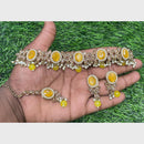 Amoliya Gold Plated Designer Crystal And Beads Choker Necklace Set