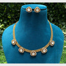Amoliya Jewels Elegant Gold-Plated Crystal Necklace Set
