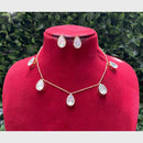 Amoliya Jewels Elegant Gold-Plated Crystal Necklace Set
